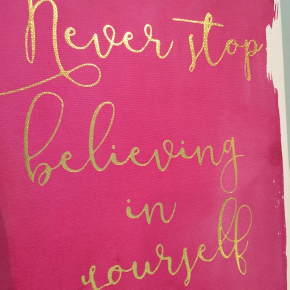 Pink Paint Gold Positive Quote Wall Painting Decor - Picture 3 of 9